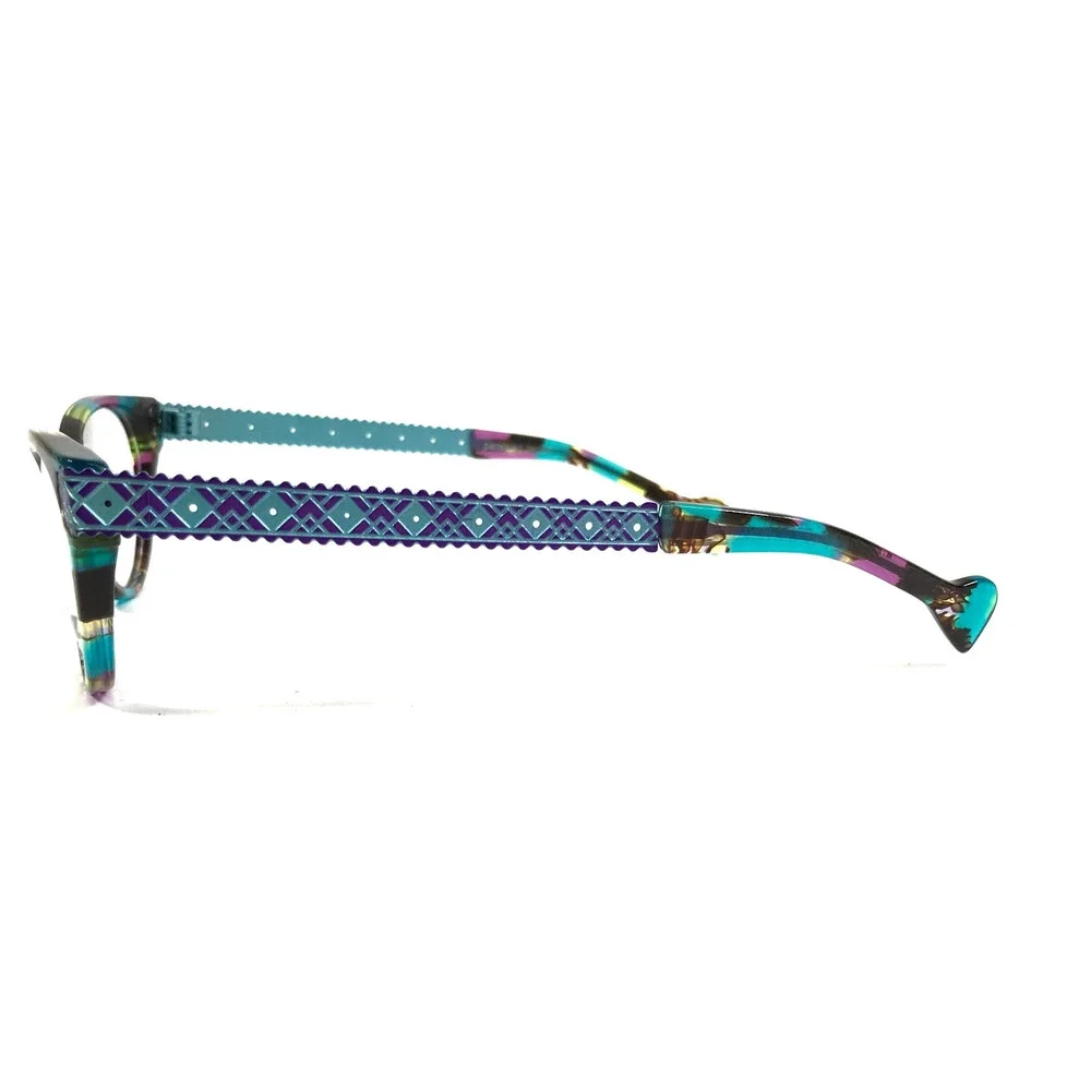 BOZ Eyeglasses Frames ZIGZAG 2575 Yellow Blue Pucci Cat Eye 53-16-137